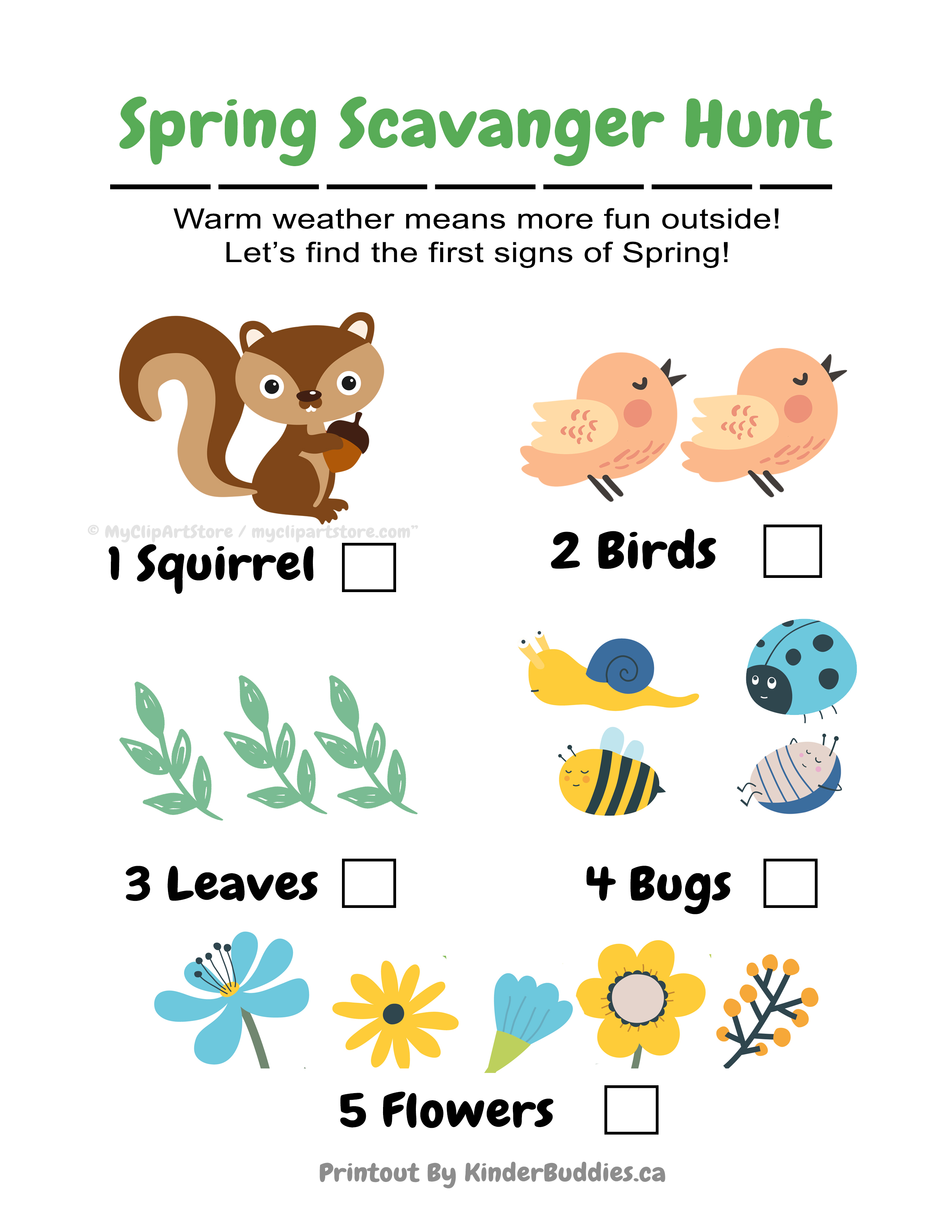 Spring Scavenger Hunt (Free Printable)