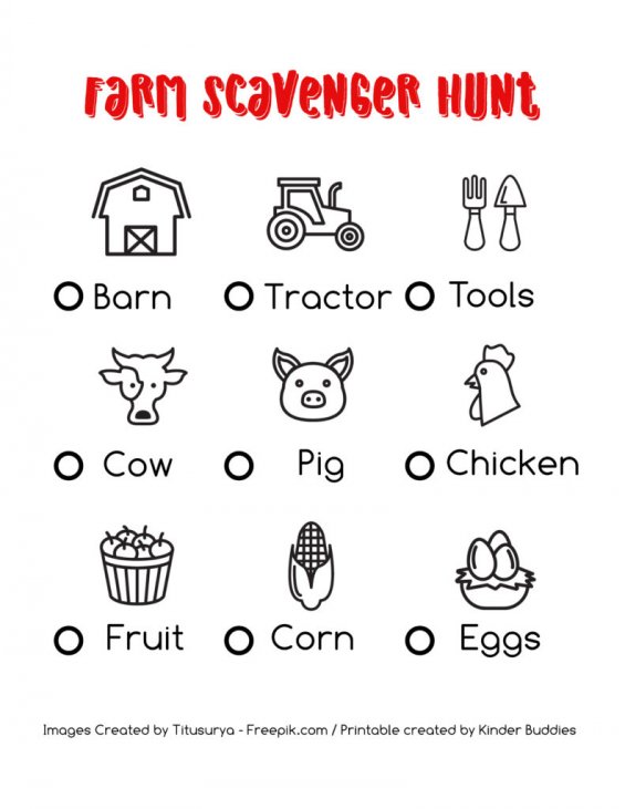 Farm Scavenger Hunt Printable - Farm Trip - Kinder Buddies Oakville ...