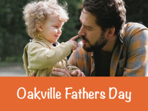 Oakville Fathers Day Activities. Man plays with small child.
